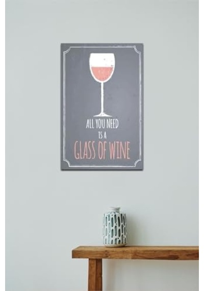Ayrex Kağıt Duvar Posteri All You Is A Glass Of Wine Retro Drtr0118