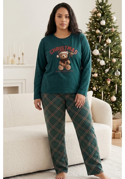 Siyah İnci Pamuklu Likralı Büyük Beden Battal Boy Örme Pijama Takım 26240936 Yeşil Siyah İnci Pamuklu Likralı Büyük Beden Battal Boy Örme Pijama Takım 26240936 Yeşil