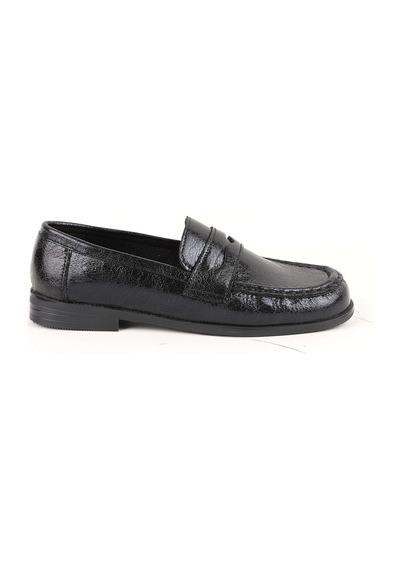 Libero L085.k010 Kroko Desenli Klasik Tpu Taban Kadın Loafer Ayakkabı Siyah