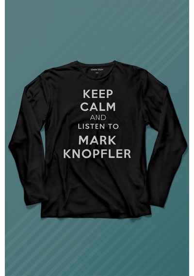 Keep Calm And Listen To David Mark Knopfler Uzun Kollu Tişört Baskılı Çocuk T-shirt 001