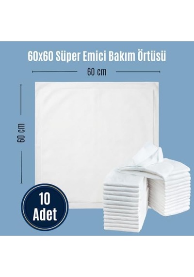 Bebek Bakım Örtüsü 60x60 Cm 10 Adet Alt Açma Bezi, Emici Örtü 6998