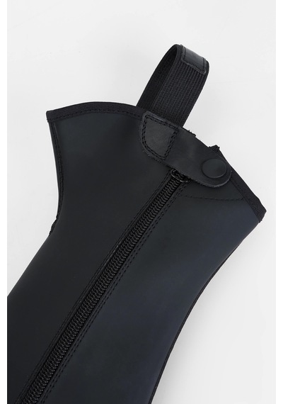 Tattini Unisex Hakiki Deri Siyah Binici Konç Çizme 990 Gambalı Strech Konc Sıyah