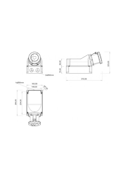 Bemis Cee Norm 5x125a 380v Ip67 Eğik Duvar Prizi Pilotsuz Rs