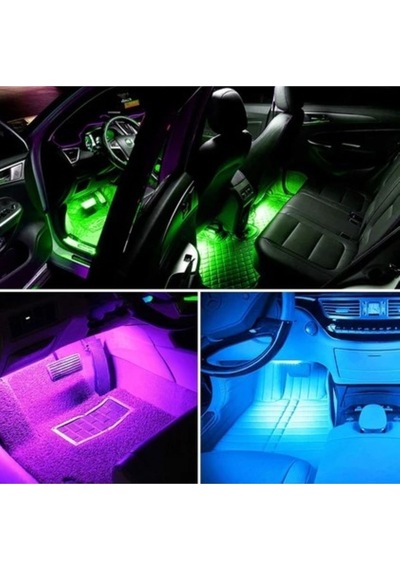 Ahmet Otomotiv Ayak Altı Led Rgb Işık Araç Içi Ve Ev Aydınlatma Sese Duyarlı 12 Led Usb Girişli