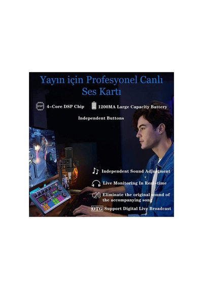 Profesyonel Podcast Mikrofon Ve Ses Katı Seti Stüdyo Yayıncı Condenser Tiktok Youtube Dj Ekipmanı - 844502036