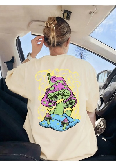 Noıssey Urban Pop Graphic Kadın Tişört Koleksiyonukod 5565 Bej