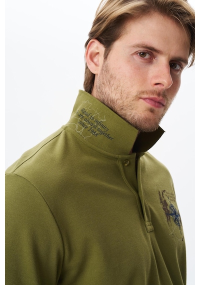 AR-MA Arma Erkek Regular Fit Baskılı % 100 Pamuk Pike Polo Yaka Tişört Y29374356202 Yeşil