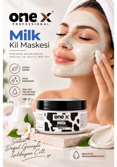 One X Milk Kil Maskesi 350 Gr Süt Özlü Arındırıcı Yüz Maskesi, Cilt Bakım Ve Temizleme Maskesi, Tüm Cilt Tipleri