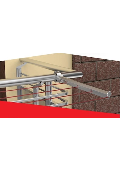 Sabit Alüminyum Balkon Çamaşır Kurutmal Askılığı Gri