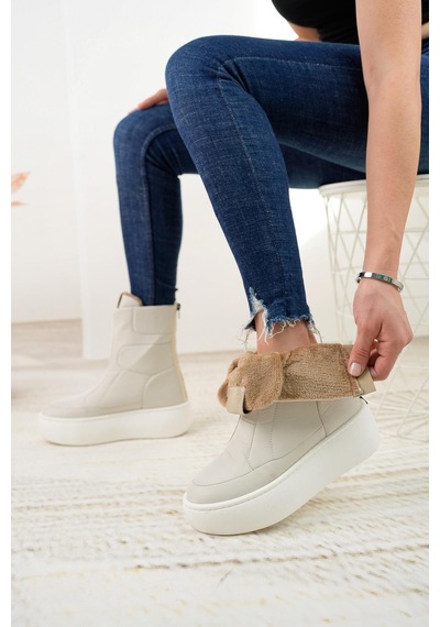Beverly Hills Polo Club 40001 Krem Kadın Sneakers Bot-krem Krem