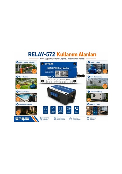 Opax Relay-572 Mobil Uygulamalı Telefonla Kapı Ve Bariyer Açma Modülü