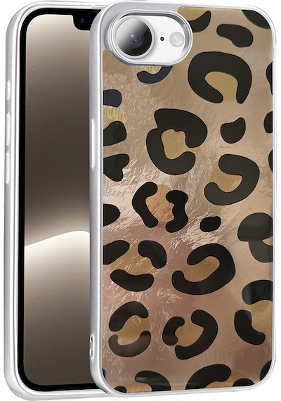 Apple Uyumlu iPhone 17e Kılıf Desenli Zore Mep Kapak - Gold Leopar,