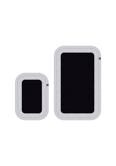 Banyo Paspası Takımı 70x110+50x70 Cm İç Trikot Siyah & Gümüş Gri