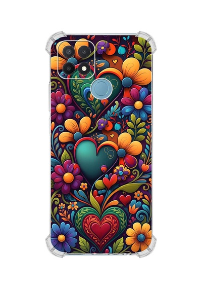 Printify Oppo A15 İle Uyumlu Düşlerin Dansı Serisi Çiçeklerin Dansı Tasarımlı Uv Baskılı Köşe Korumalı Antişok Kılıf Şeffaf