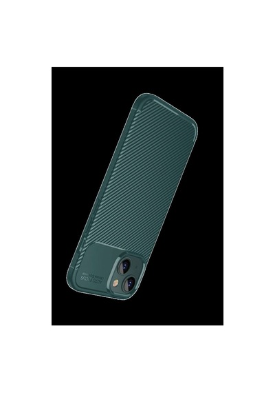 Apple iPhone Uyumlu 15 Kılıf Auto Focus Karbon Kapak - Yeşil