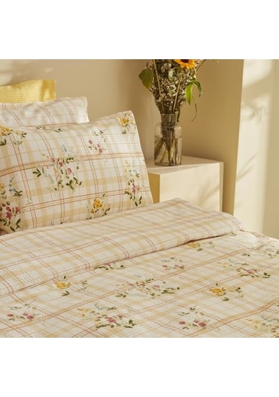Home Minella%100 Pamuk, Soft Touch Çift Kişilik Nevresim Takımı, Sarı 0