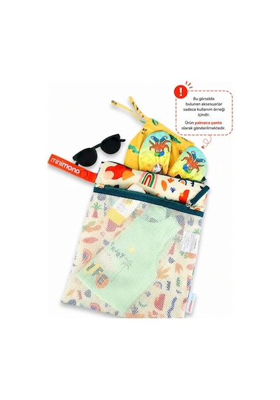 Minimono 2'li Islak & Kuru Çanta Seti Sıvı Geçirmez Pu İç Yüzey Büyük + Küçük Boy 2'li Set Tropik