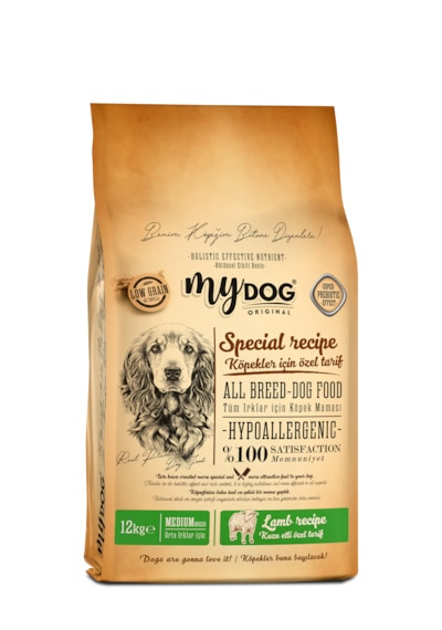MyDog Original Az Tahıllı Kuzu Etli Orta Irklar İçin Köpek Maması 12kg