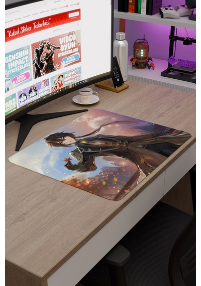 Zhongli Genshin Impact Anime Gacha V5 - 48x40 Xl Gaming Mouse Pad Fare Altlığı
