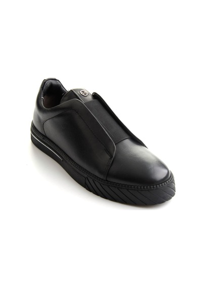 Bambi Siyah Antik Hakiki Deri Erkek Sneaker E01610197141