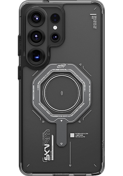 Galaxy S26 Ultra Uyumlu Kılıf Skinarma M-safe Şarj Özellikli Airbag Tasarımlı Magma Kapak Füme Füme