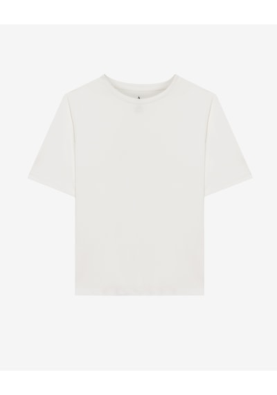 Skechers W Lounge Regular Crew Neck T-shirt Unisex Off White Tshirt S2510327-102 Beyaz
