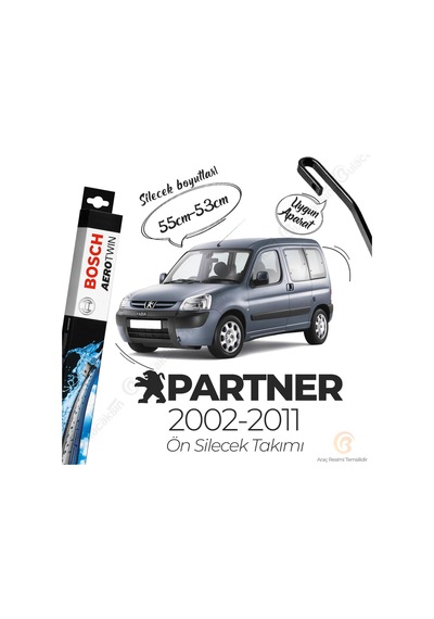 Peugeot Partner M5 Muz Silecek Takımı 2002-2011 Bosch Aerotwin
