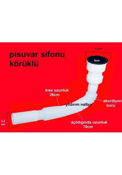 Pisuvar Sifonu Körüklü Sifon Pis Suvar Gider Borusu Uzayan