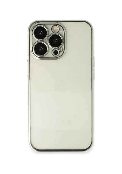 Newface - 598 - İphone 13 Pro Max Kılıf Razer Lensli Silikon - Csmo-tex - - Gümüş