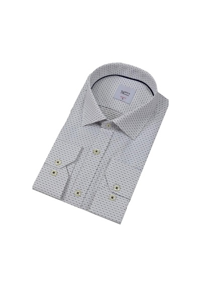 Erkek Puantiyeli Slim Fitt Uzun Kol Gömlek 2403 Bgl-st04376 Siyah