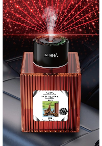 Auhma Af-09 Araç İçi Hava Nemlendirici & Koku Makinesi Mandalina Esansı 500ml Aromaterapi Difüzör +