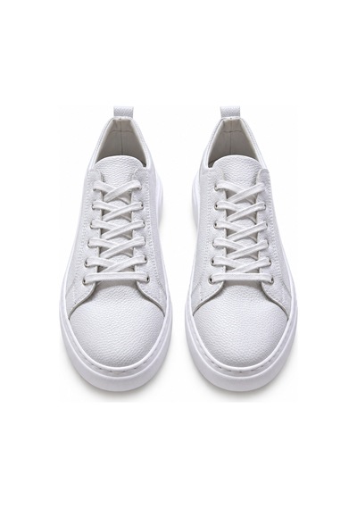 Yalçın Erkek Beyaz Bağcıklı Ortopedik Günlük Sneaker Spor Ayakkabı Kalın Taban Beyaz - 919472745 Beyaz