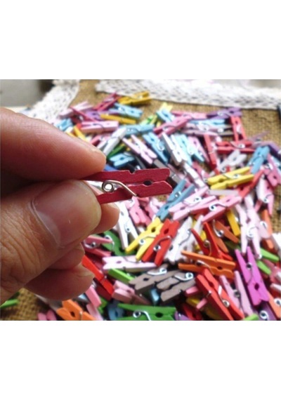 25 Adet Mini Mandal-minik Mandal-dekoratif Süsleme-renkli Mini Ahşap Mandal 25 Beyaz Diğer