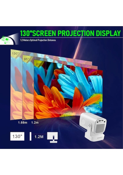 İdragon Hy260 Pro Akıllı Projektör 1080p Full Hd 4k Destekli Android 11 Wifi 6 & Bluetooth 5.4 Otomatik Odaklama 200 Ansı Taşınabilir Ev Sinema Cihazı