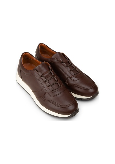 Deery Erkek Kahverengi Hakiki Deri Sneaker Ayakkabı - E8210mkhve01