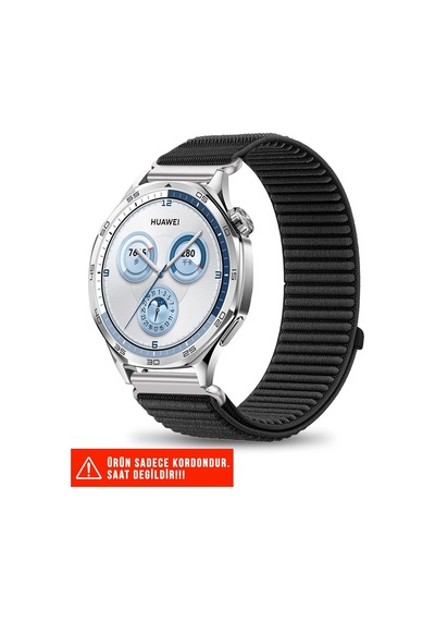 Huawei Honor Magic/magic 2/honor Gs Pro/gs İle Uyumlu Spor Cırtlı Metal Tokalı Kordon 22mm, Siyah