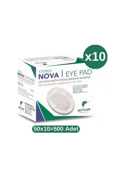 Nova Optik Steril Göz Kapama Bandı - Göz Pedi 6,5 x 9,5 cm 50 x10 Kutu