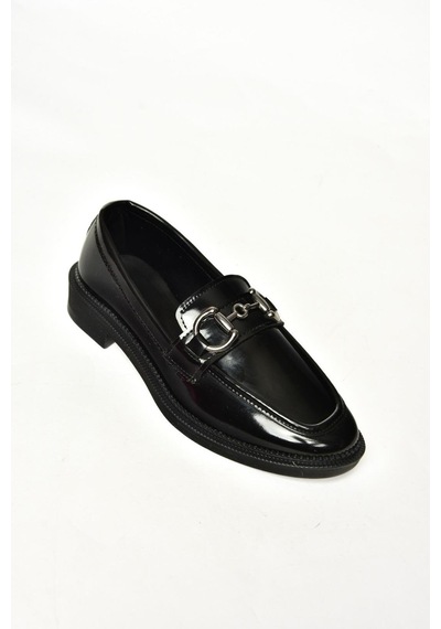 Fox Shoes T314598008 Siyah Rugan Loafer Makosen Kadın Ayakkabı Siyah