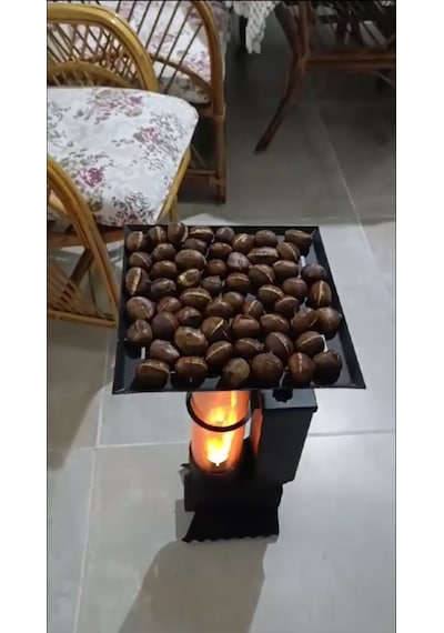Realx Portatif Mini Camlı Pelet Soba