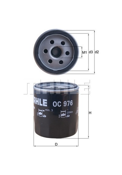 Opel Grandland 1.2t 2022-2024 Mahle Yağ Filtresi