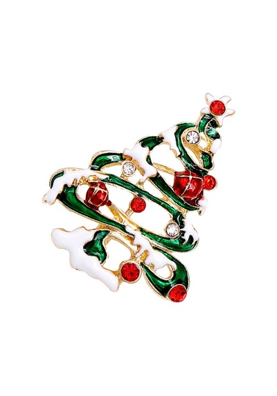 Mücevher İşçiliği Ve Aksesuarları İçin Şenlikli Cazibe İle Parlak Alaşım Noel Ağacı Broş