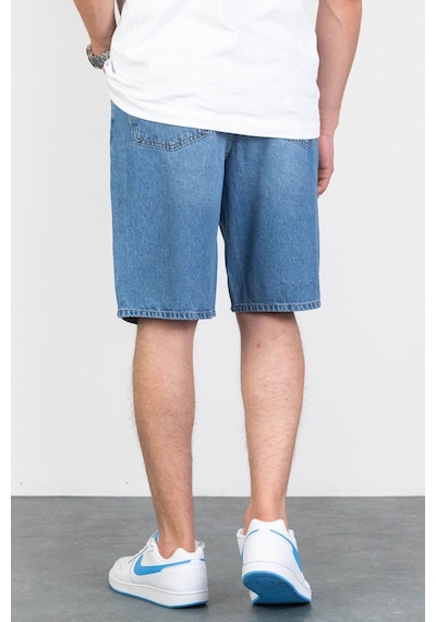 HLT Jeans Erkek Açık Mavi Baggy Fit Rahat Kesim %100 Pamuk Denim Loose Jeans Kot Şort Arthur-Açmavi 001