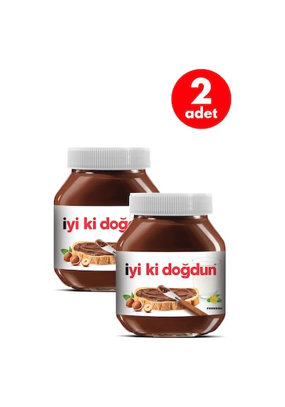 Kakaolu Fındık Kreması 750 G 2 Adet- İyi Ki Doğdun Etiketli