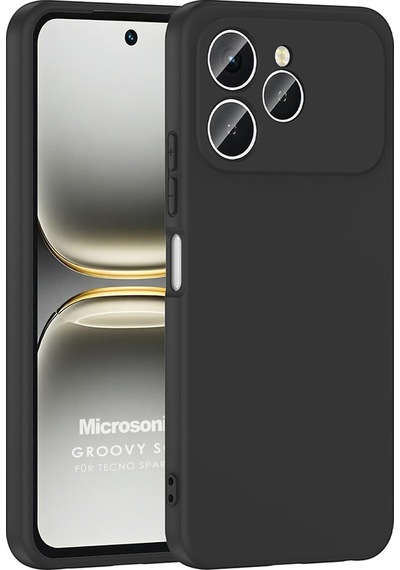 Microsonic Tecno Spark 40 Kılıf Groovy Soft Siyah -