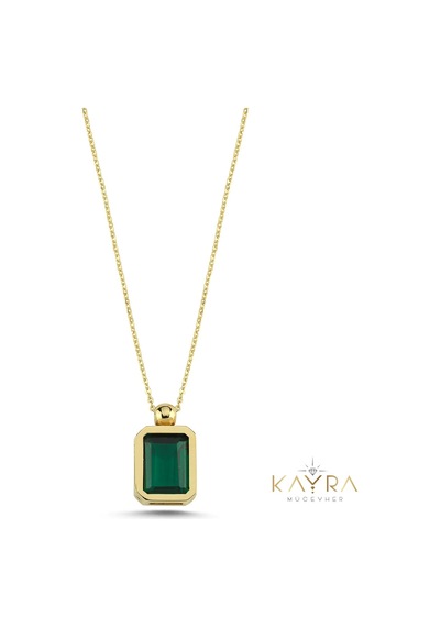 Kayra Mücevher Peridot Taşlı Altın Kolye Akm02