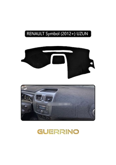 Renault Symbol 2012+ Uzun Torpido Koruma Halısı Siyah Kenar