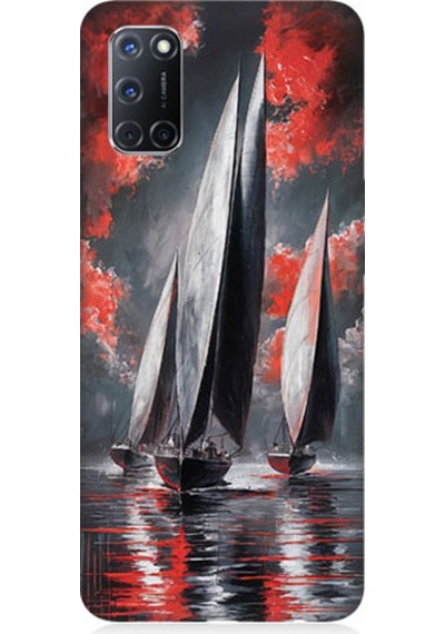 Oppo A52 Uyumlu Yelkenli Yolculuk Desenli Silikon Kılıf