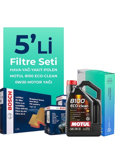 Bosch Fiat Egea 1.6 Dizel Filtre Bakım Seti Motul Motor Yağlı (2015-2023) 5 Li