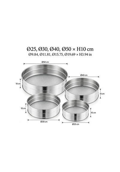 Fida Paslanmaz Un Elek 25 Cm Inox