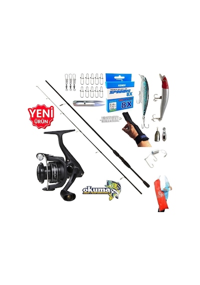 Okuma Revenger Rv-3000a 210cm 20-40gr Double Black Rapala Maket Balık Spin Olta Takımı Seti